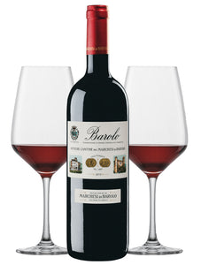 finespirits-Barolo Tradizione Marchesi Di Barolo 0,75l mit Zwei Schott Zwiesel Rotweingläsern