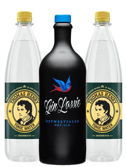 Gin Lossie Tonic Paket - 1 Flasche Gin Lossie 0,70l | 2 Flaschen Tonic Water 1l