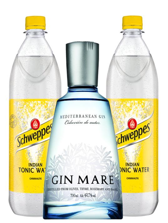 Gin Mare Tonic Paket - 1 Flasche Gin Mare 0,70l | 2 Flaschen Tonic Water 1l