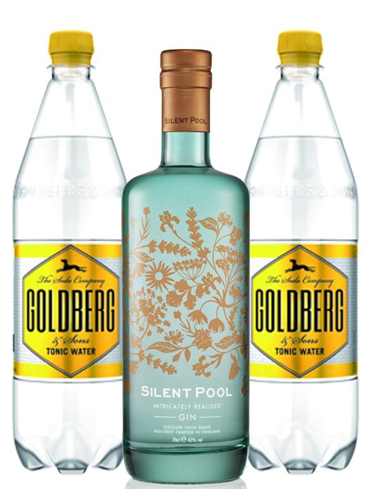Silent Pool Gin Tonic Paket - 1 Flasche Silent Pool Gin 0,70l | 2 Flaschen Tonic Water 1l